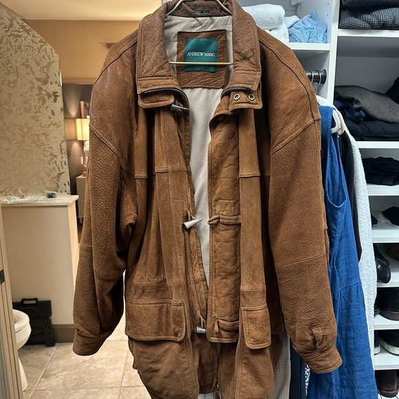 Men's Brown Suede Leather Jacket - Picture 2 of 15